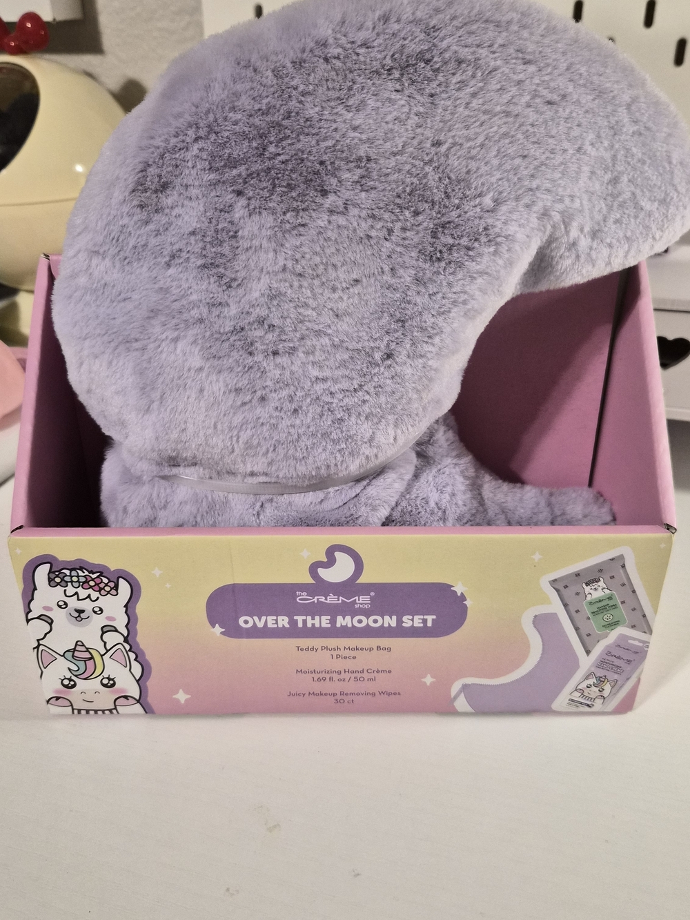 The Crème Shop Over The Moon Plush Makeup Bag With Handcream & Wipes